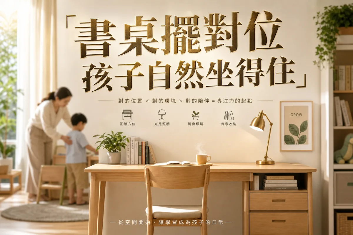 小孩書桌文昌位怎麼擺？考試一直不專心想請老師看：2026 年 5 個擺設關鍵與 3 大禁忌