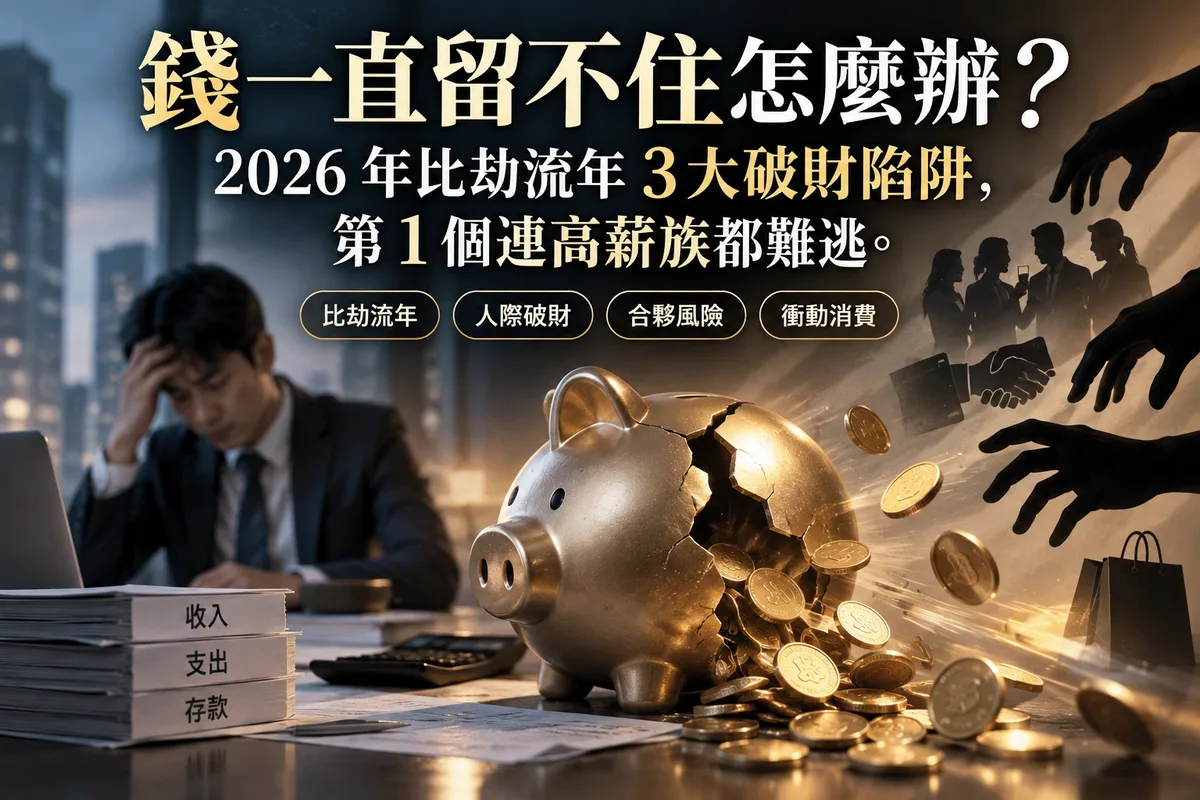 錢一直留不住怎麼辦？2026 年比劫流年 3 大破財陷阱，第 1 個連高薪族都難逃