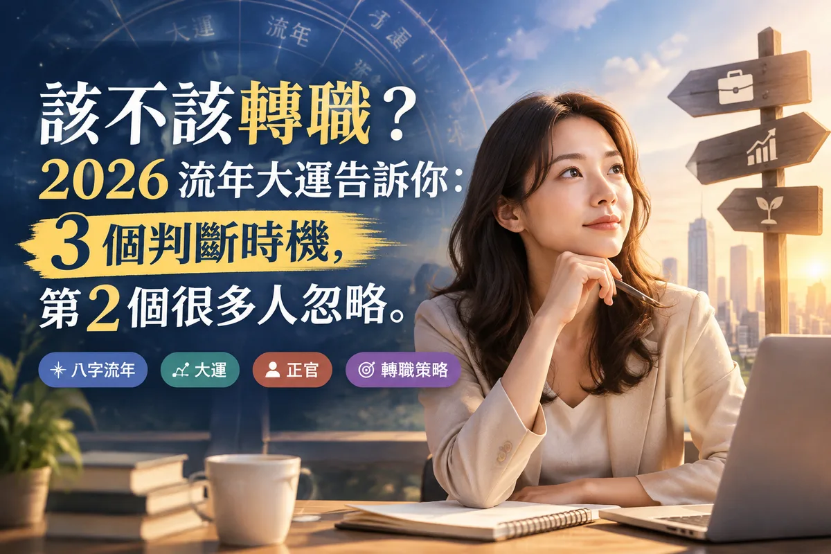 該不該轉職？2026 流年大運告訴你：3 個判斷時機，第 2 個很多人忽略