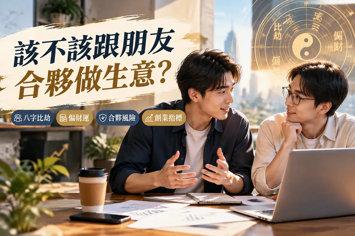 該不該跟朋友合夥做生意？2026 年 3 個判斷指標，第 2 個最多人忽略