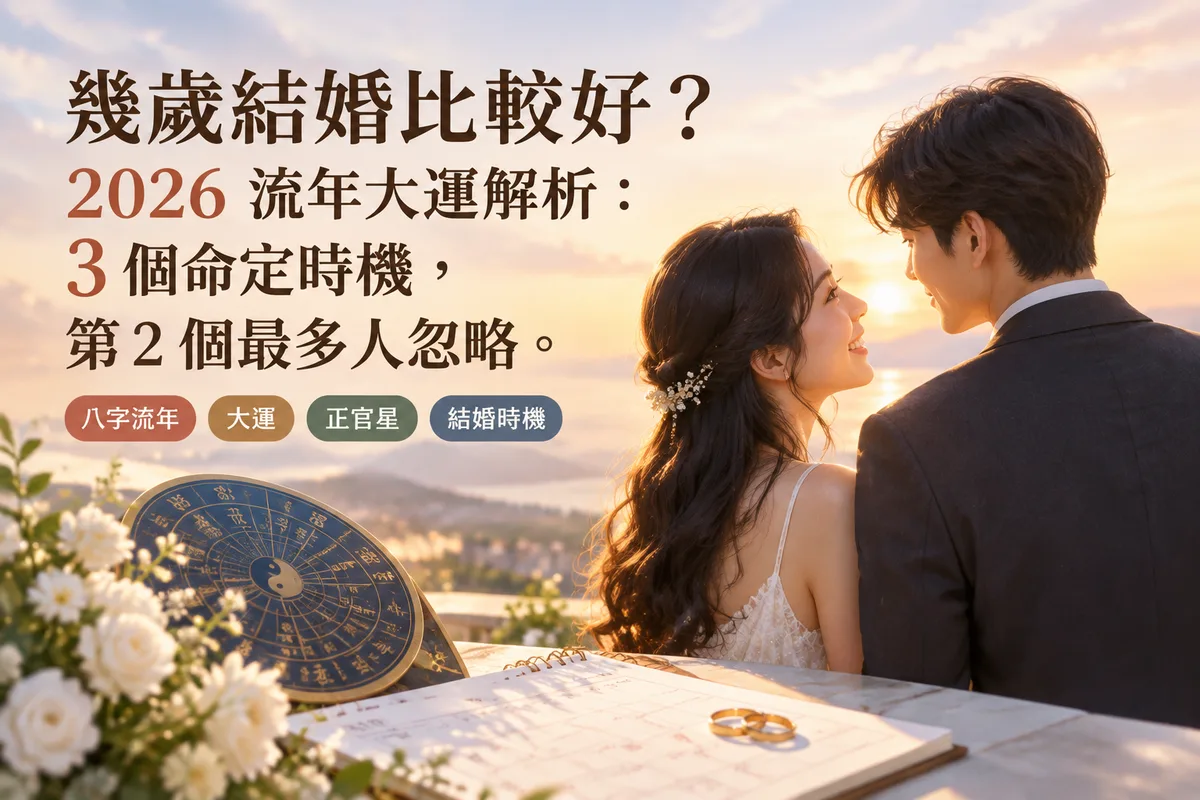 幾歲結婚比較好？2026 流年大運解析：3 個命定時機，第 2 個最多人忽略