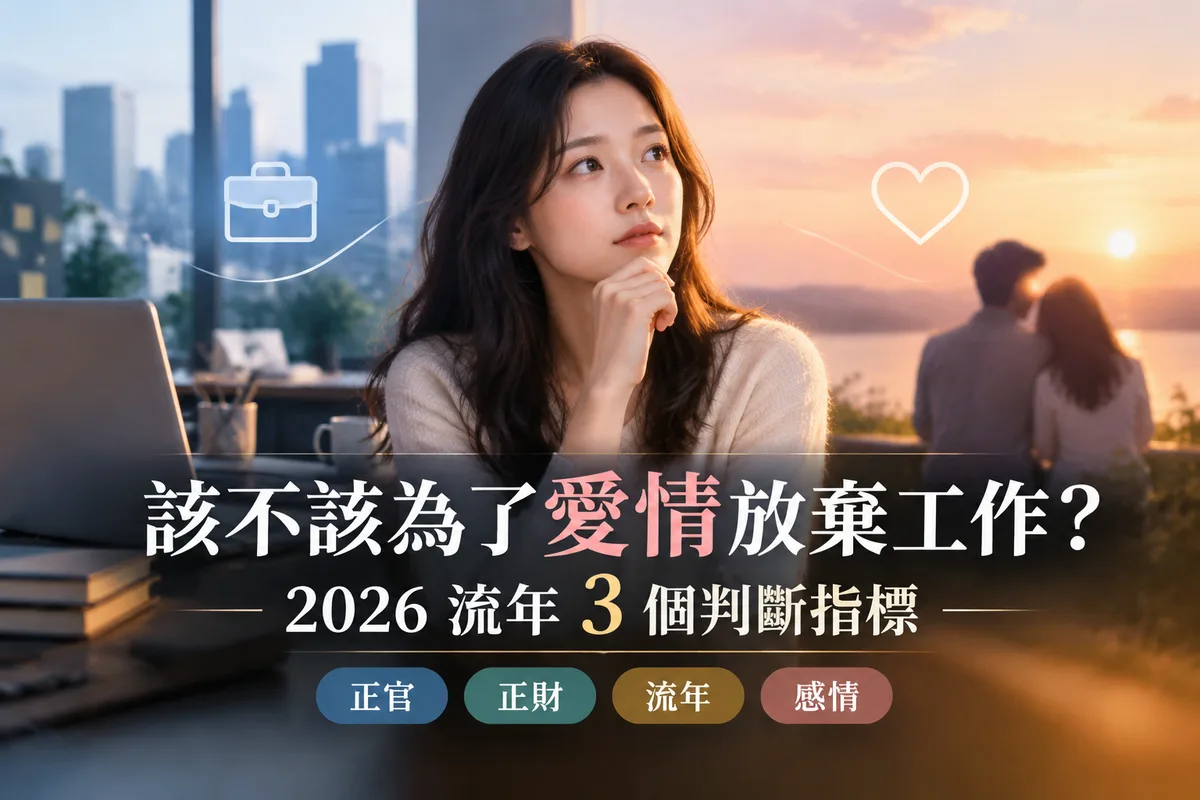 該不該為了愛情放棄工作？2026 流年 3 個判斷指標，第 2 個最多人忽略