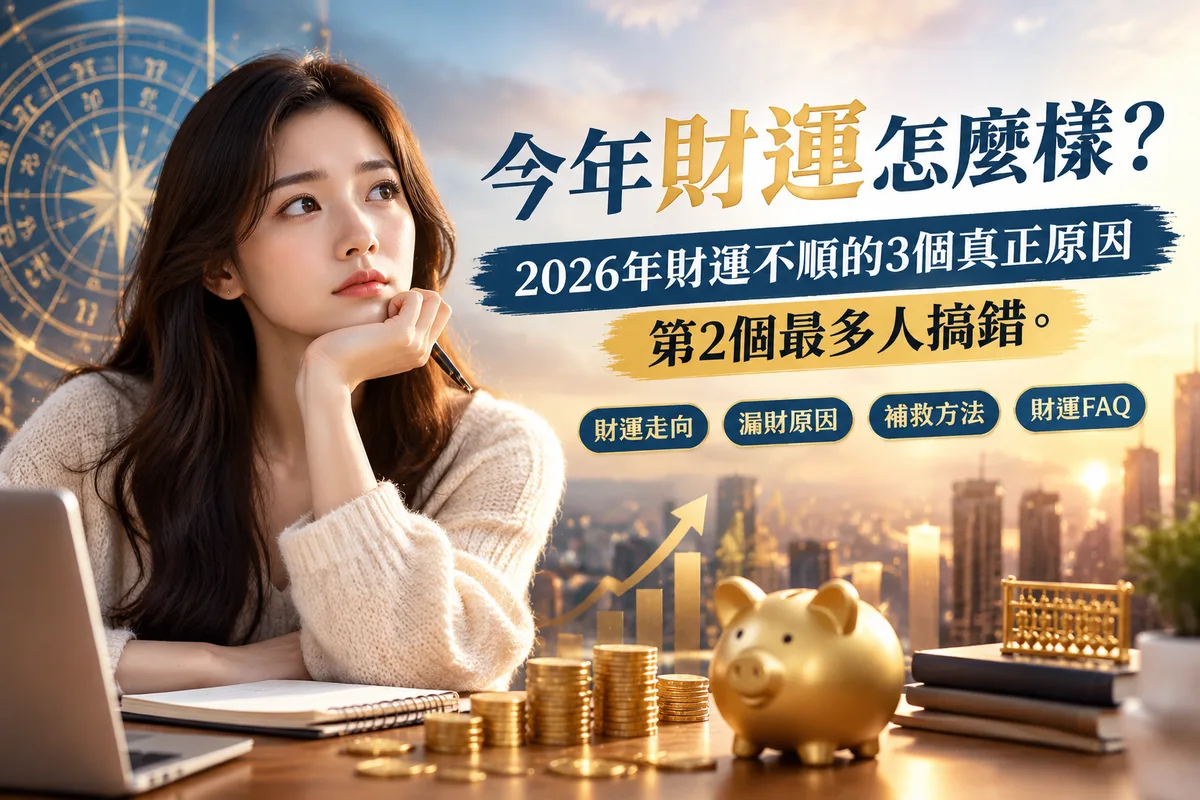 今年財運怎麼樣？2026年財運不順的3個真正原因，第2個最多人搞錯