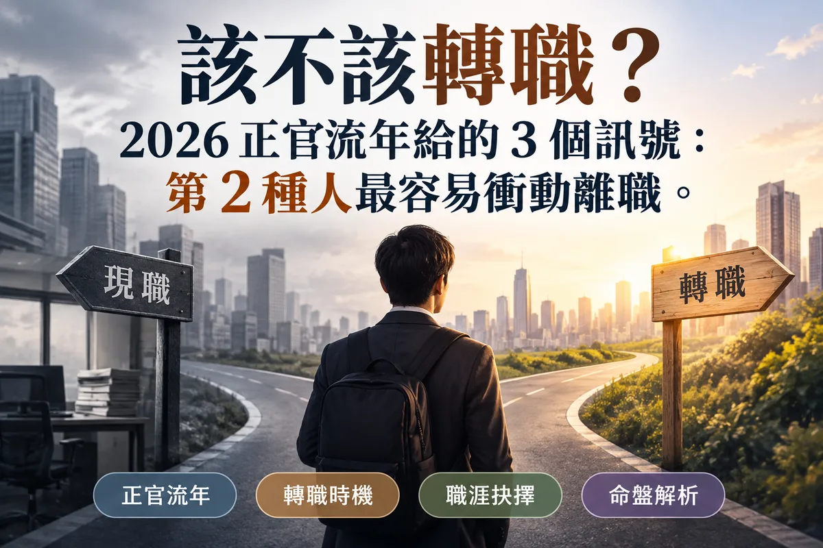 該不該轉職？2026 正官流年給的 3 個訊號：第 2 種人最容易衝動離職