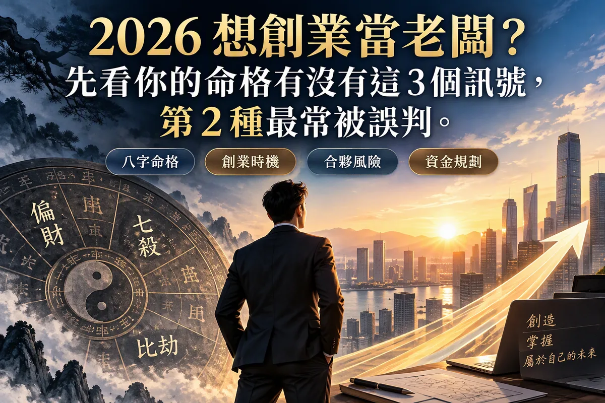 2026 想創業當老闆？先看你的命格有沒有這 3 個訊號，第 2 種最常被誤判
