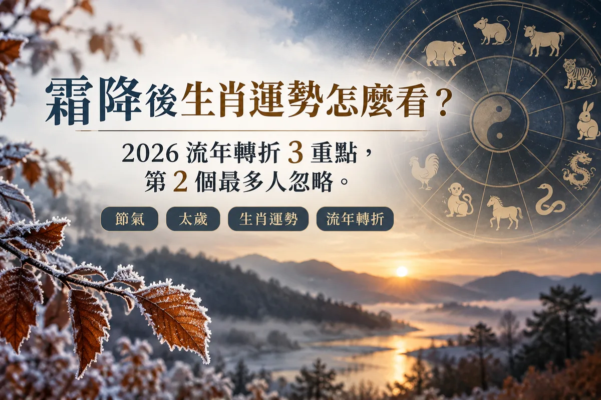 霜降後生肖運勢怎麼看?2026 流年轉折 3 重點,第 2 個最多人忽略