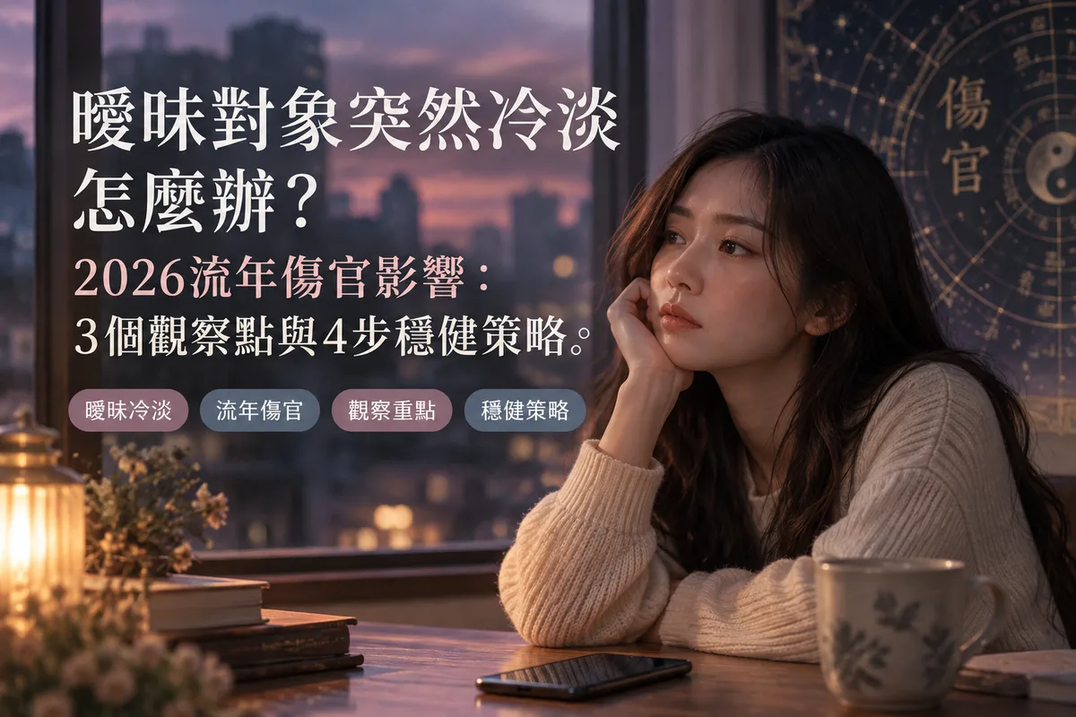 曖昧對象突然冷淡怎麼辦?2026流年傷官影響:3個觀察點與4步穩健策略