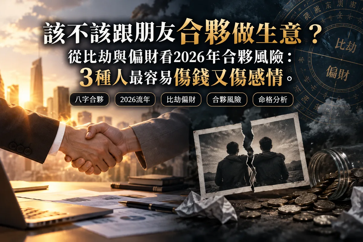 該不該跟朋友合夥做生意？從比劫與偏財看2026年合夥風險：3種人最容易傷錢又傷感情