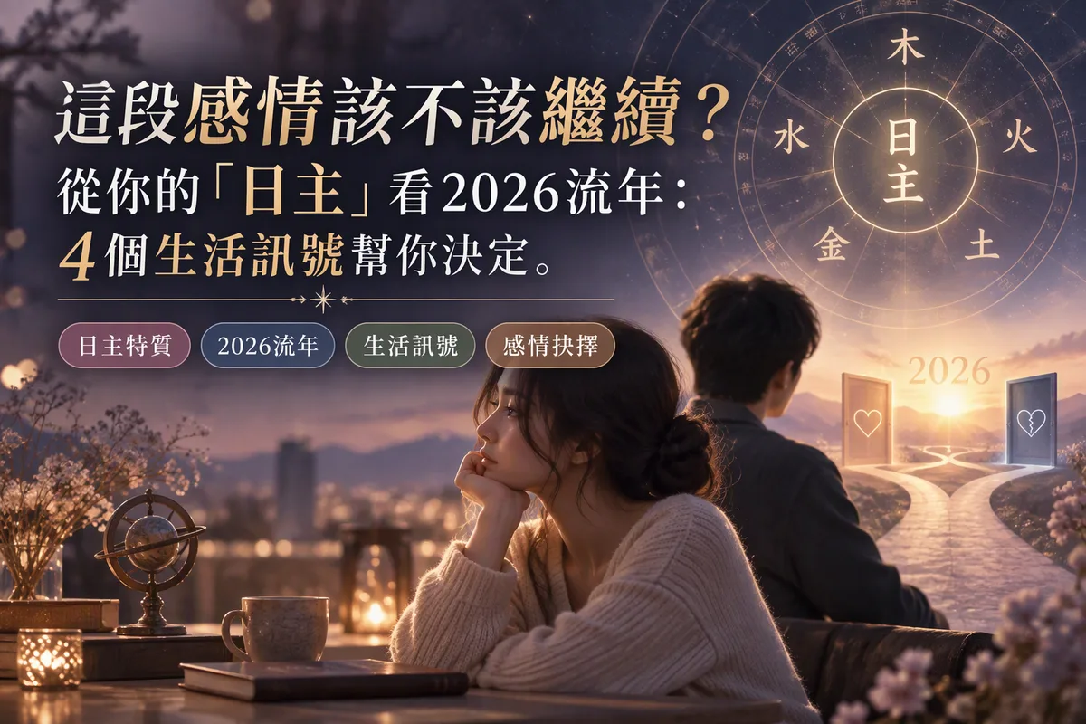 這段感情該不該繼續？從你的「日主」看2026流年：4個生活訊號幫你決定