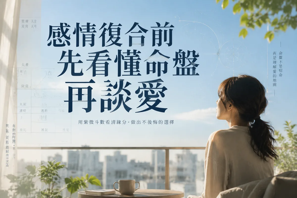 紫微斗數老師推薦臺中：感情復合前必看3大關鍵，第2個最多人忽略