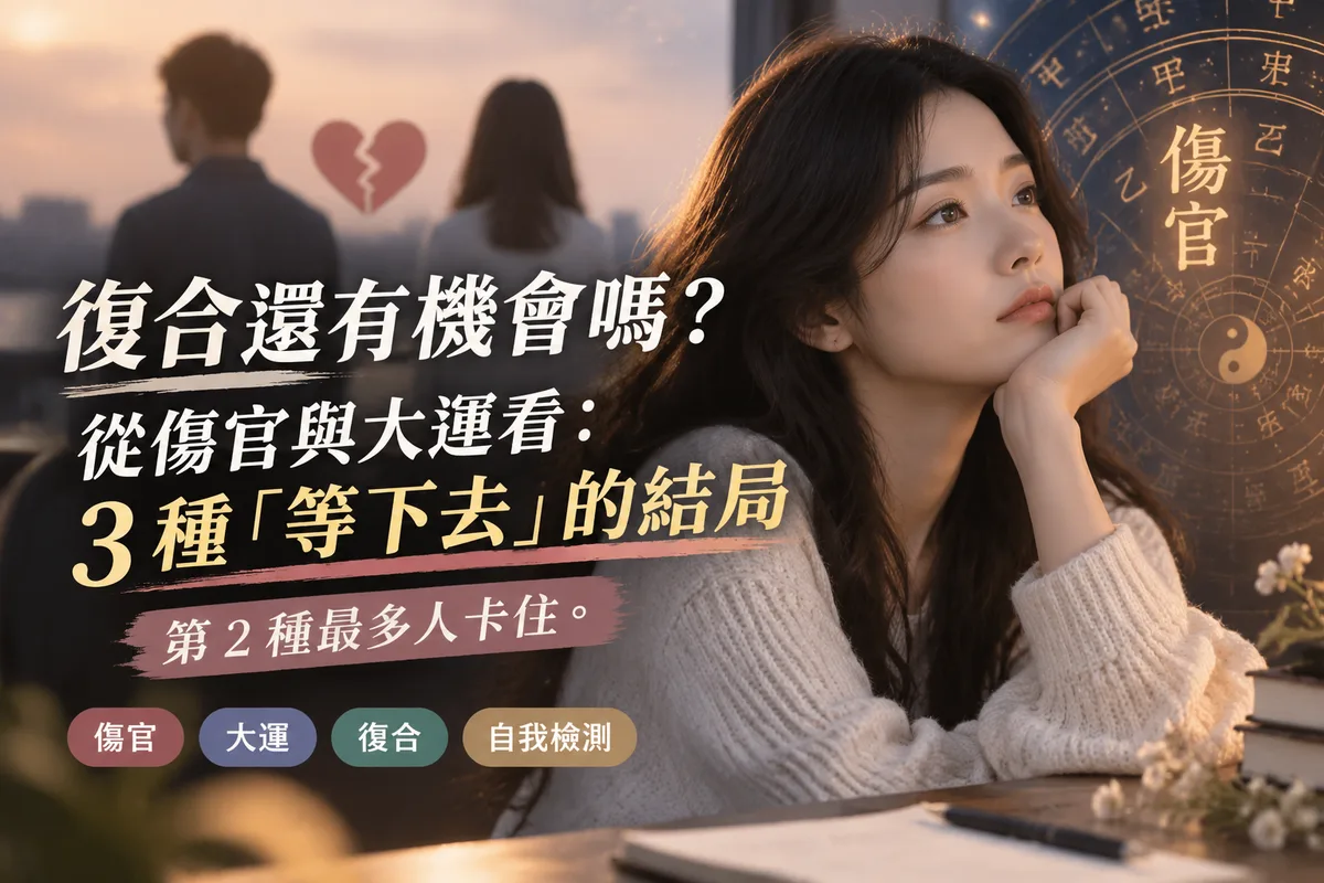 復合還有機會嗎？從傷官與大運看：3 種「等下去」的結局，第 2 種最多人卡住