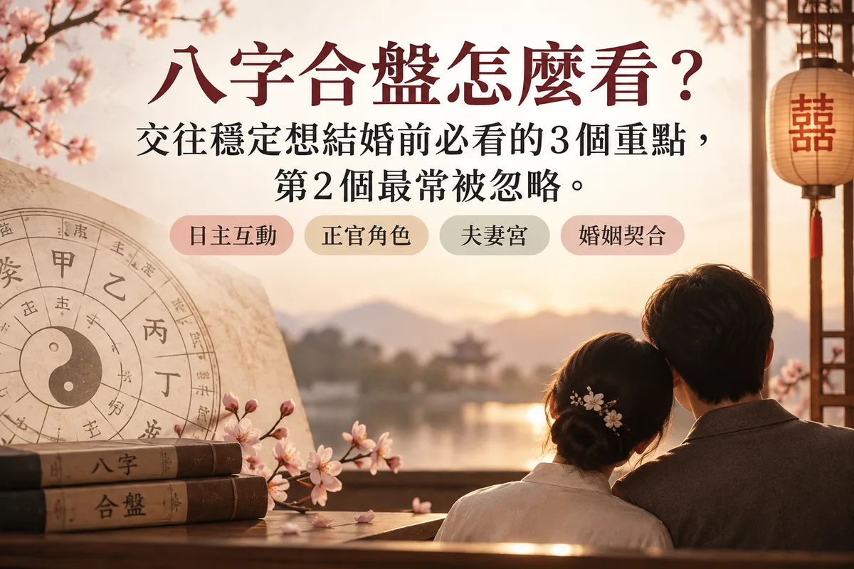 八字合盤怎麼看？交往穩定想結婚前必看的3個重點，第2個最常被忽略