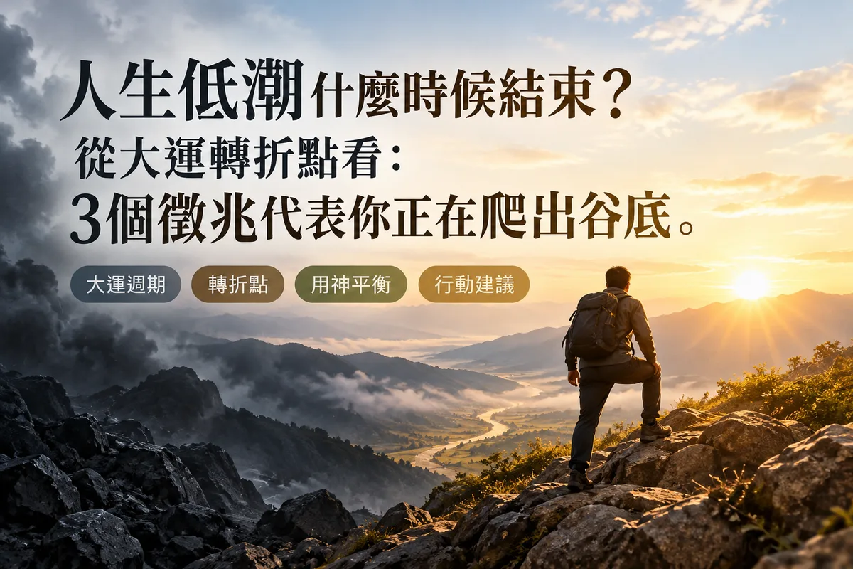 人生低潮什麼時候結束？從大運轉折點看：3個徵兆代表你正在爬出谷底