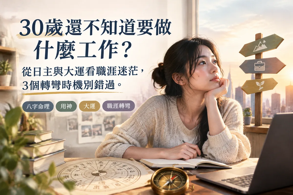 30歲還不知道要做什麼工作？從日主與大運看職涯迷茫，3個轉彎時機別錯過
