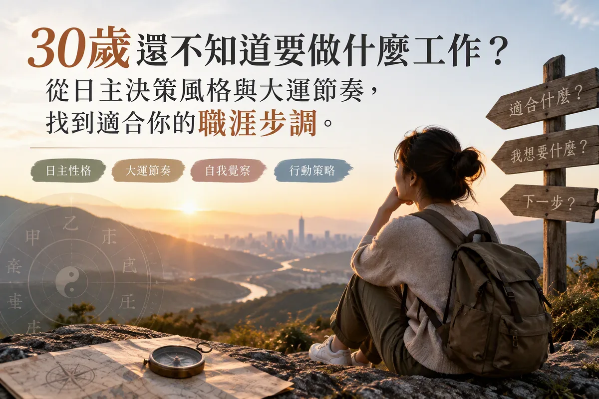 30歲還不知道要做什麼工作？從日主決策風格與大運節奏，找到適合你的職涯步調