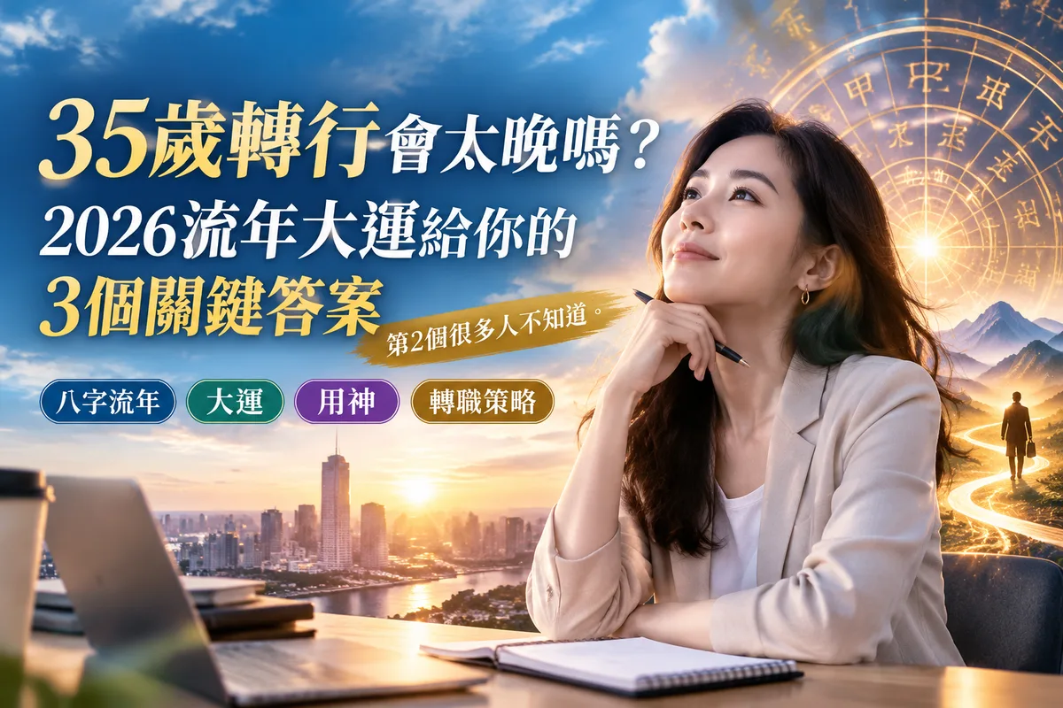 35歲轉行會太晚嗎？2026流年大運給你的3個關鍵答案，第2個很多人不知道