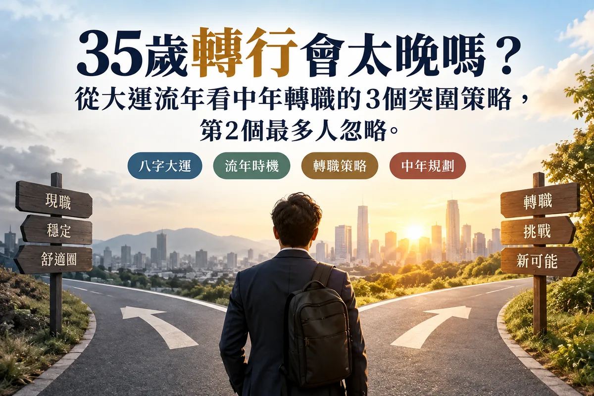 35歲轉行會太晚嗎？從大運流年看中年轉職的3個突圍策略，第2個最多人忽略