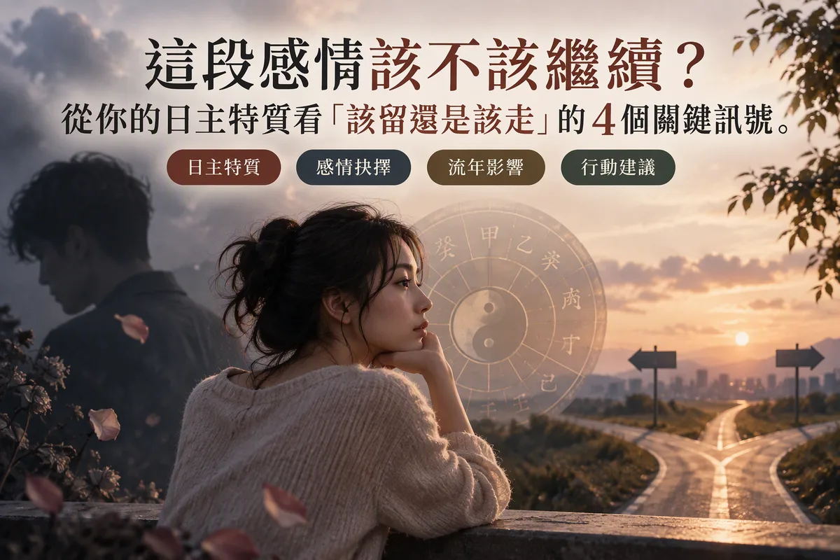 這段感情該不該繼續？從你的日主特質看「該留還是該走」的4個關鍵訊號